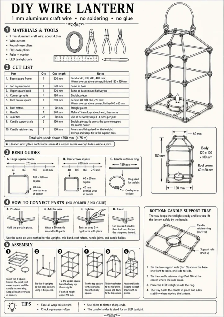 DIY wire craft lantern guide