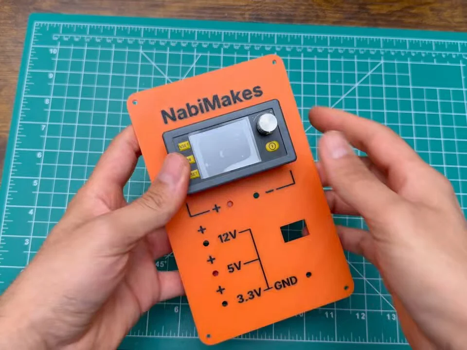 SK120 module pressed against the first printed front panel, too big for its cut-out